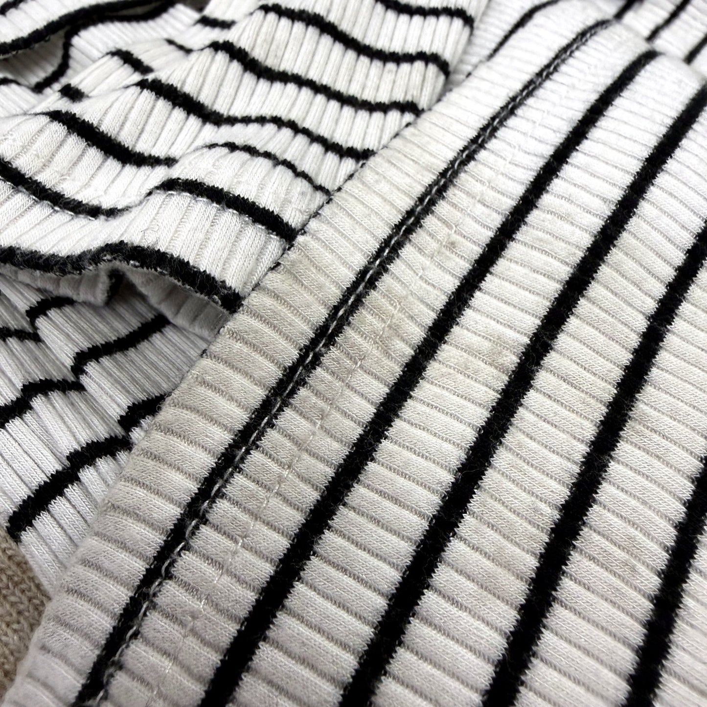 Ripe Womens Striped Pullover Dress - Knit Ribbed Black and White Size S