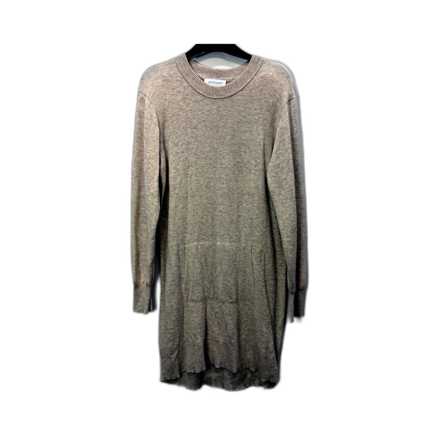 Witchery Womens Ribbed Knit Pullover Sweater Dress in Beige, Size S