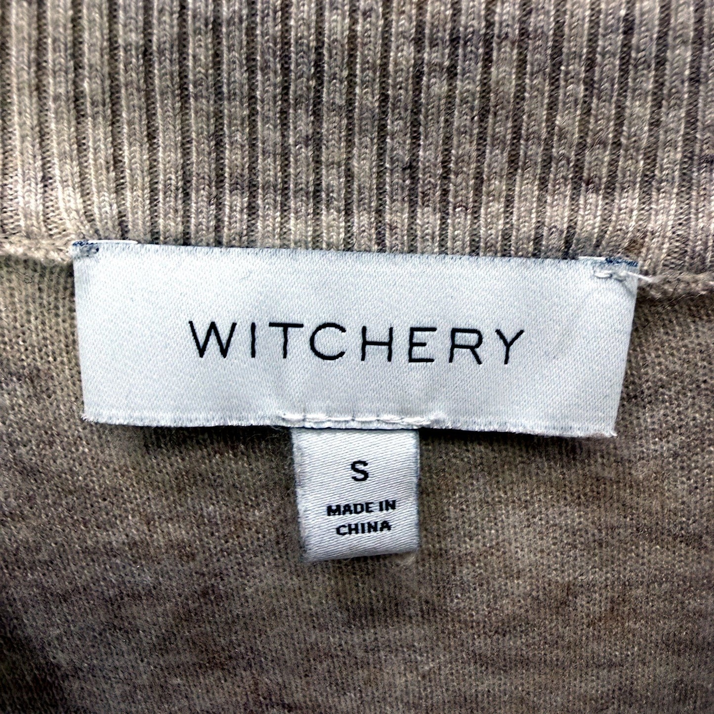 Witchery Womens Ribbed Knit Pullover Sweater Dress in Beige, Size S