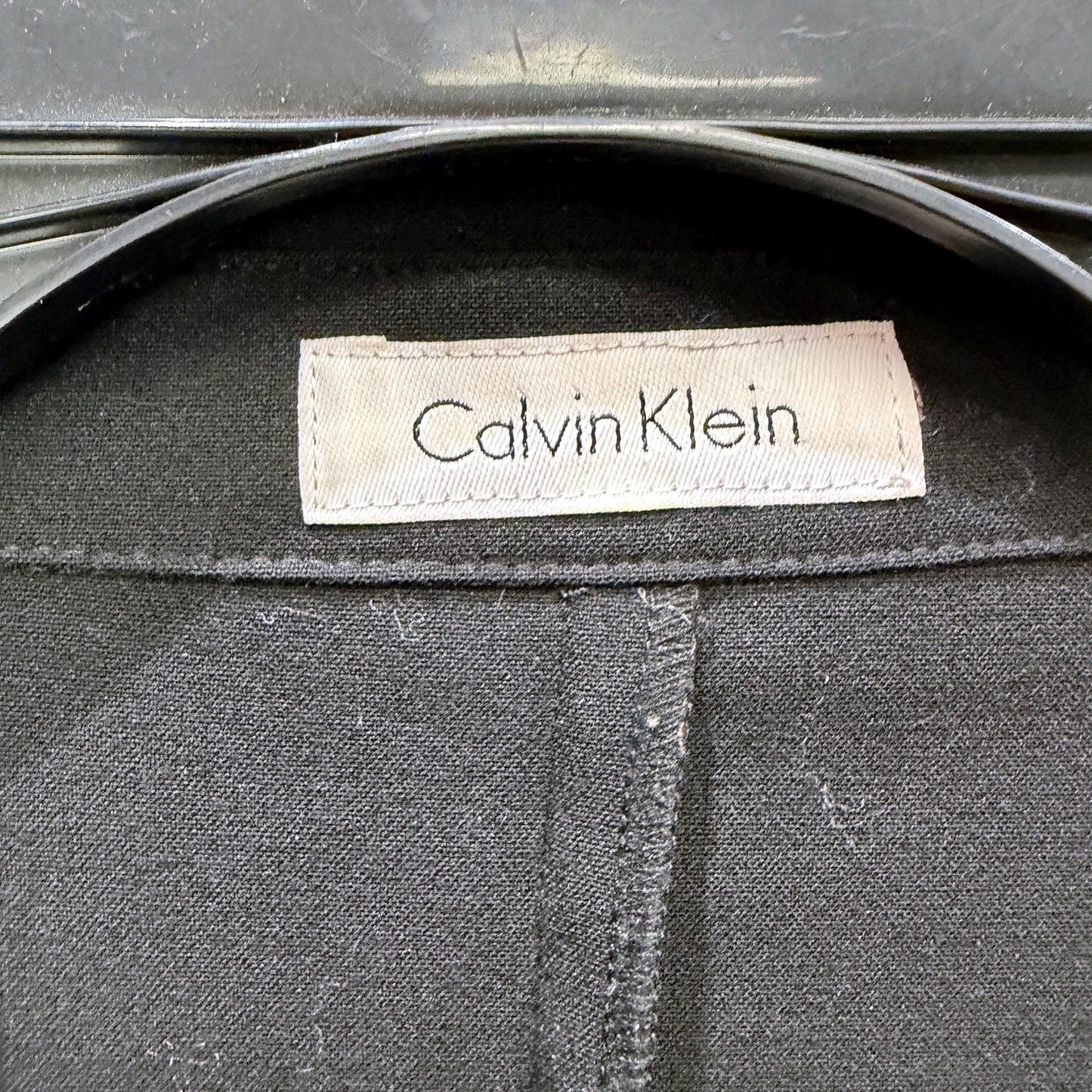 Calvin Klein Womens Black Lightweight Trench Coat Outerwear Size Large