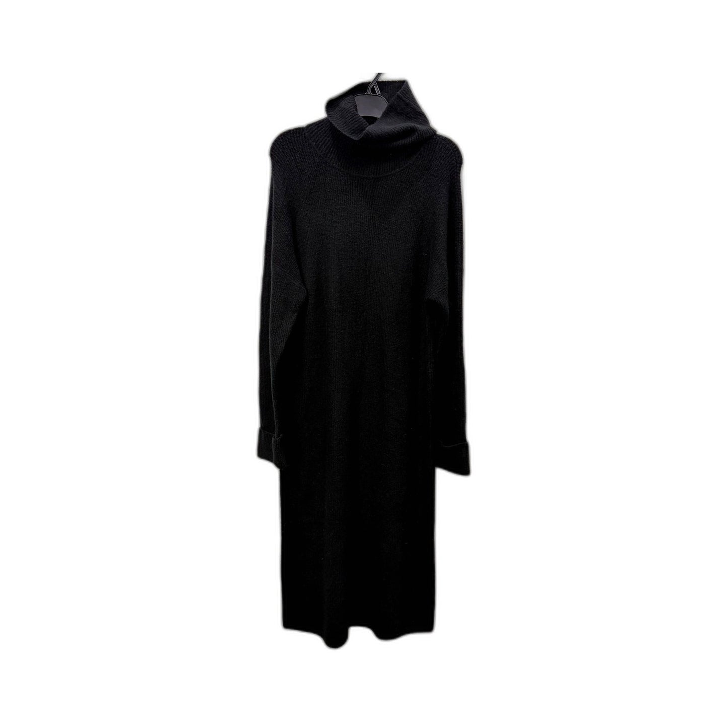 Decjuba Womens Turtleneck Pullover Sweater Dress in Black, Size S