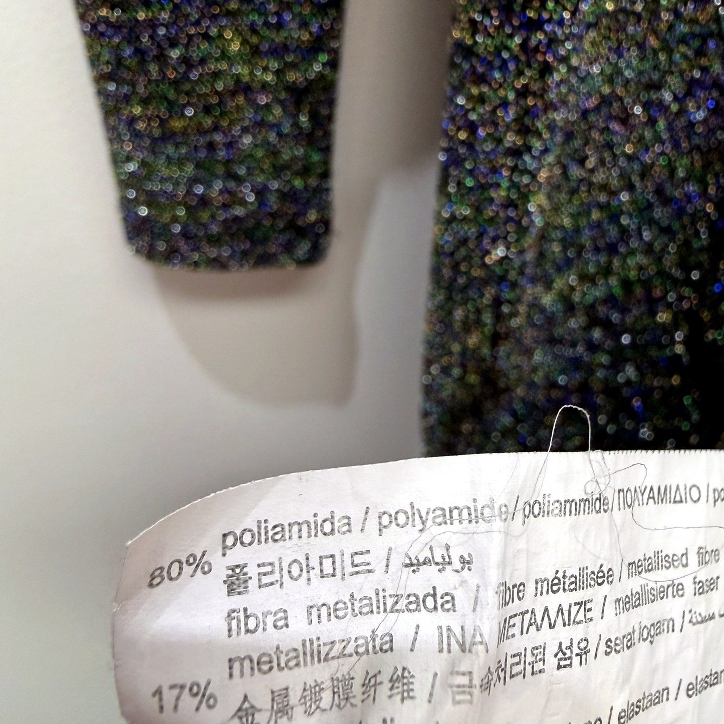 Pull&Bear Womens Sparkly Dress Black Sparkles Bodycon Puff Sleeve Size M