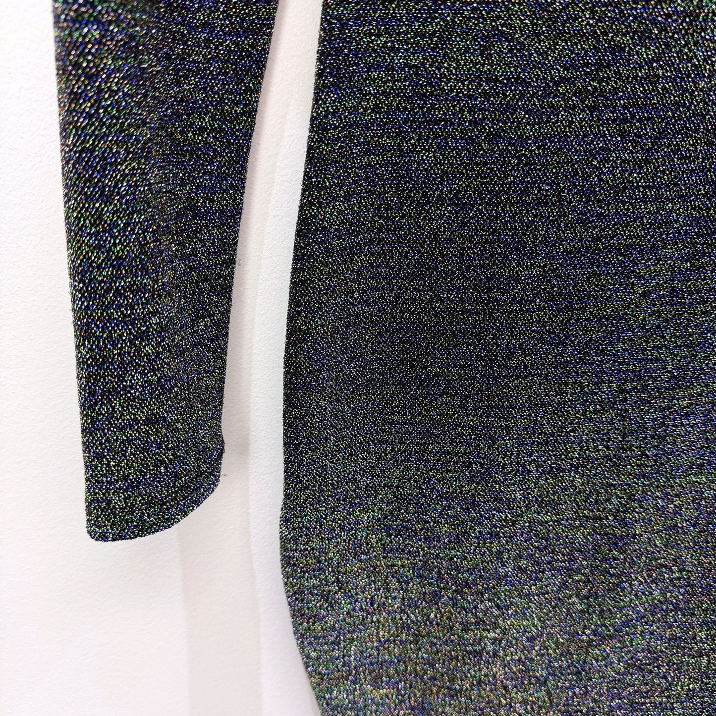 Pull&Bear Womens Sparkly Dress Black Sparkles Bodycon Puff Sleeve Size M