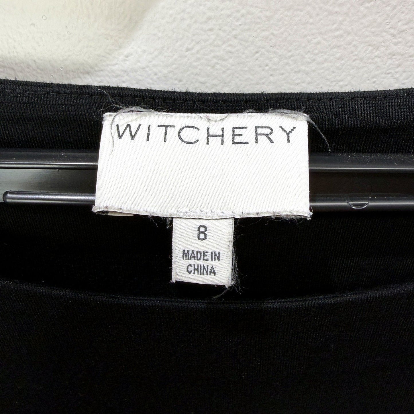 Witchery Womens Pullover Dress Black Casual Long Sleeve Viscose Elastane Size 8