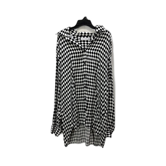 Haven Womens Checkered Houndstooth Button Front Dress Black and White Size NEW