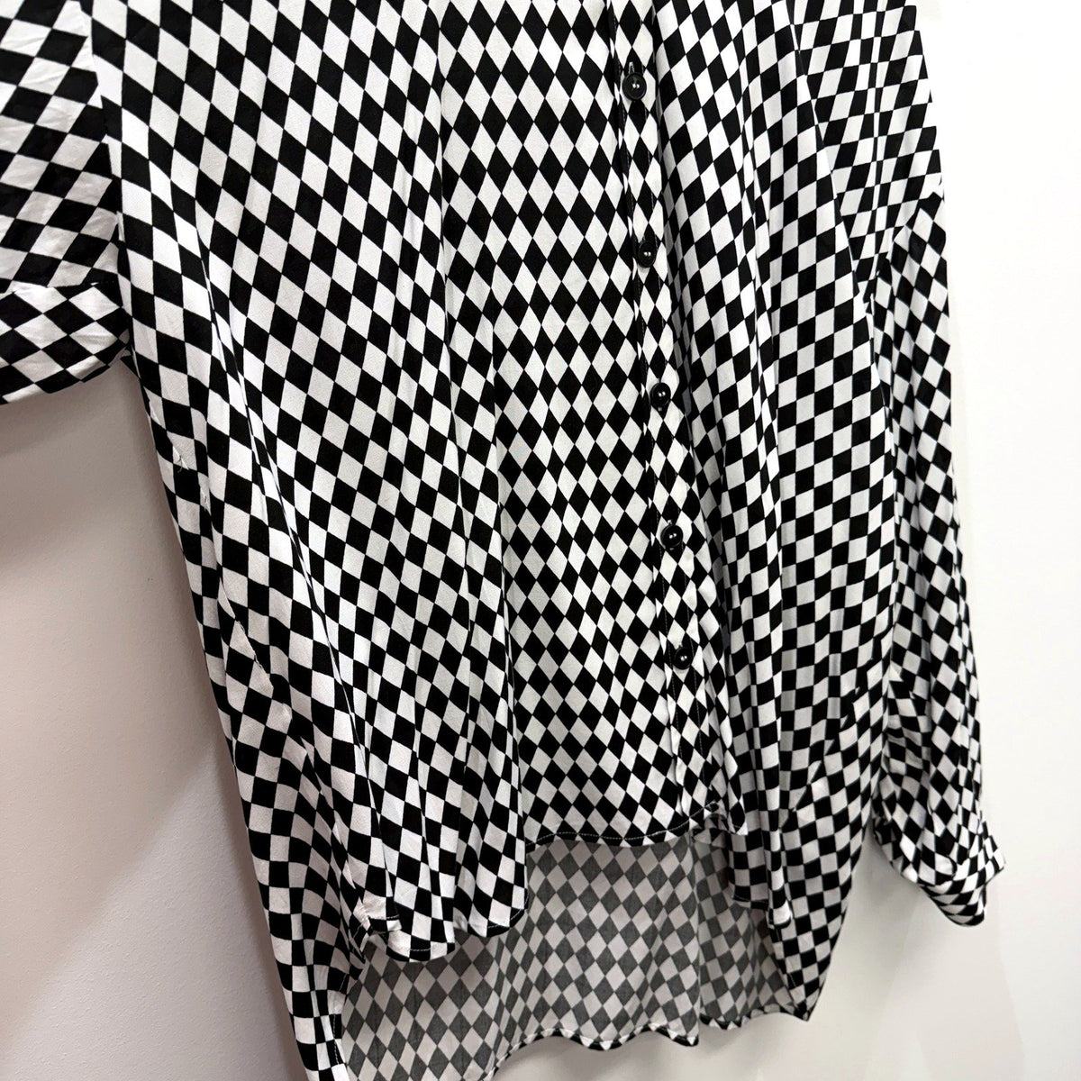 Haven Womens Checkered Houndstooth Button Front Dress Black and White Size NEW