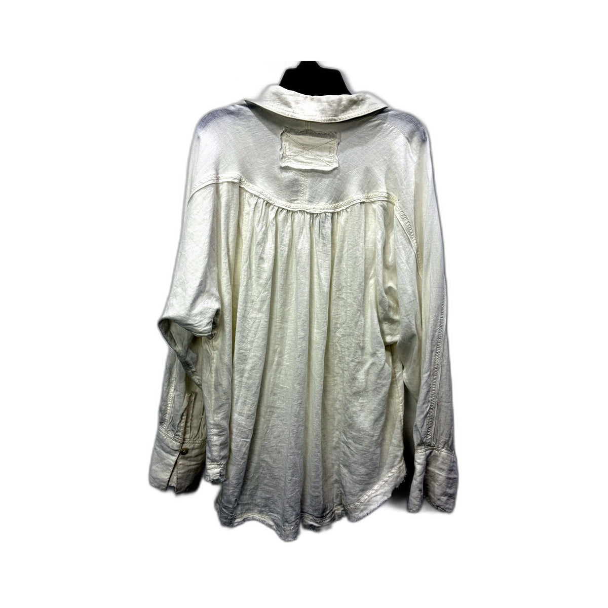 We Are Free Womens Button-Down Shirt Relaxed Fit Linen Viscose White Size XS