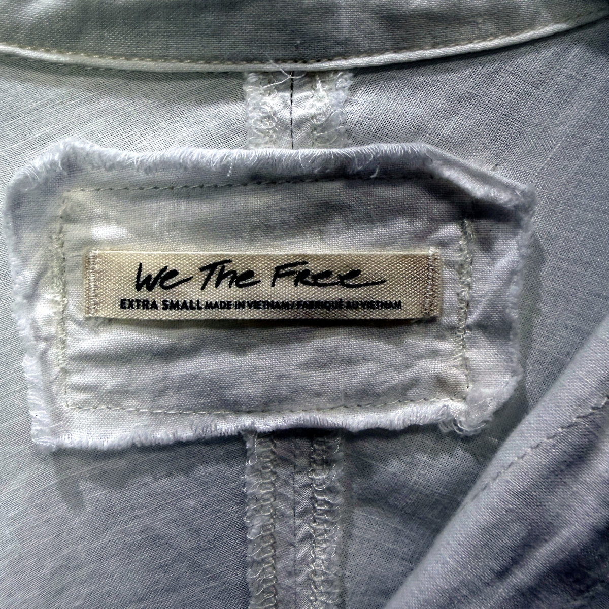 We Are Free Womens Button-Down Shirt Relaxed Fit Linen Viscose White Size XS