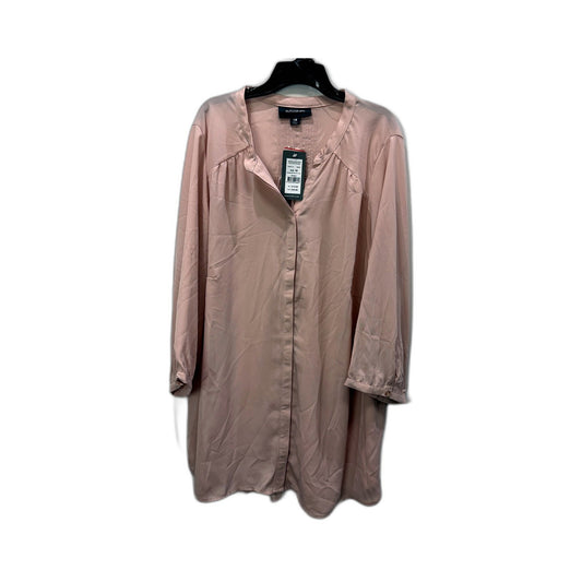Autograph Womens Pleated Button-Front Blouse in Blush Pink, Size 18 NEW