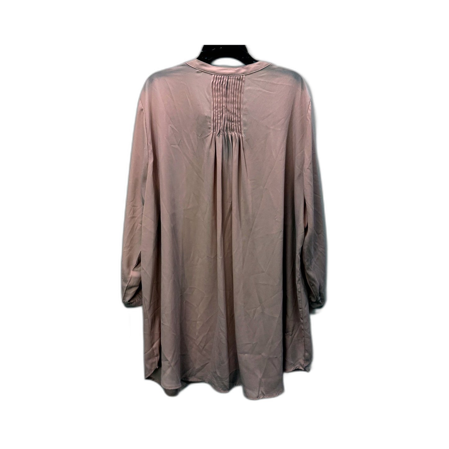 Autograph Womens Pleated Button-Front Blouse in Blush Pink, Size 18 NEW