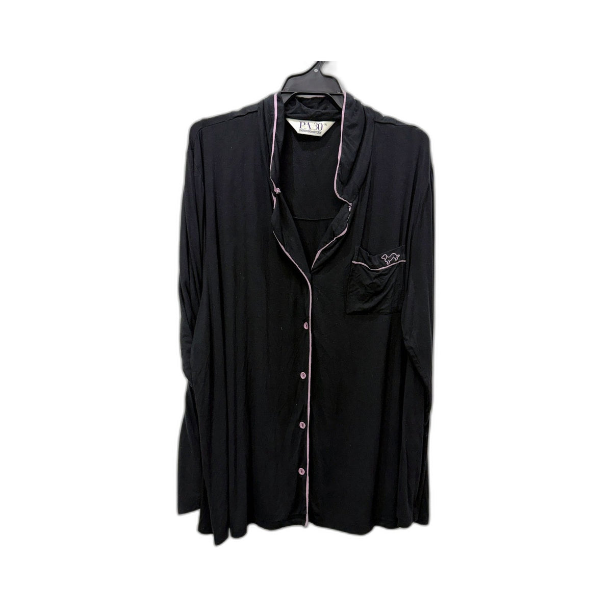 Peter Alexander Womens Long Sleeve Black Pajama Top XL Size