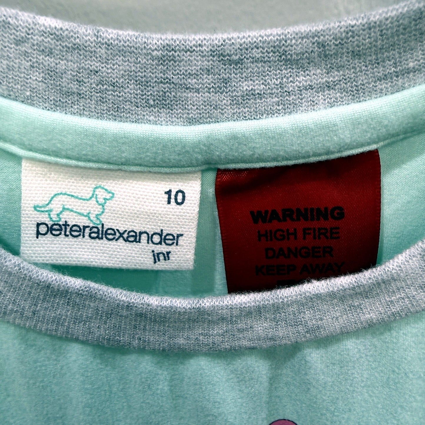 Peter Alexander Girls Mint Green Floral Print Pyjama Dress, Size 10