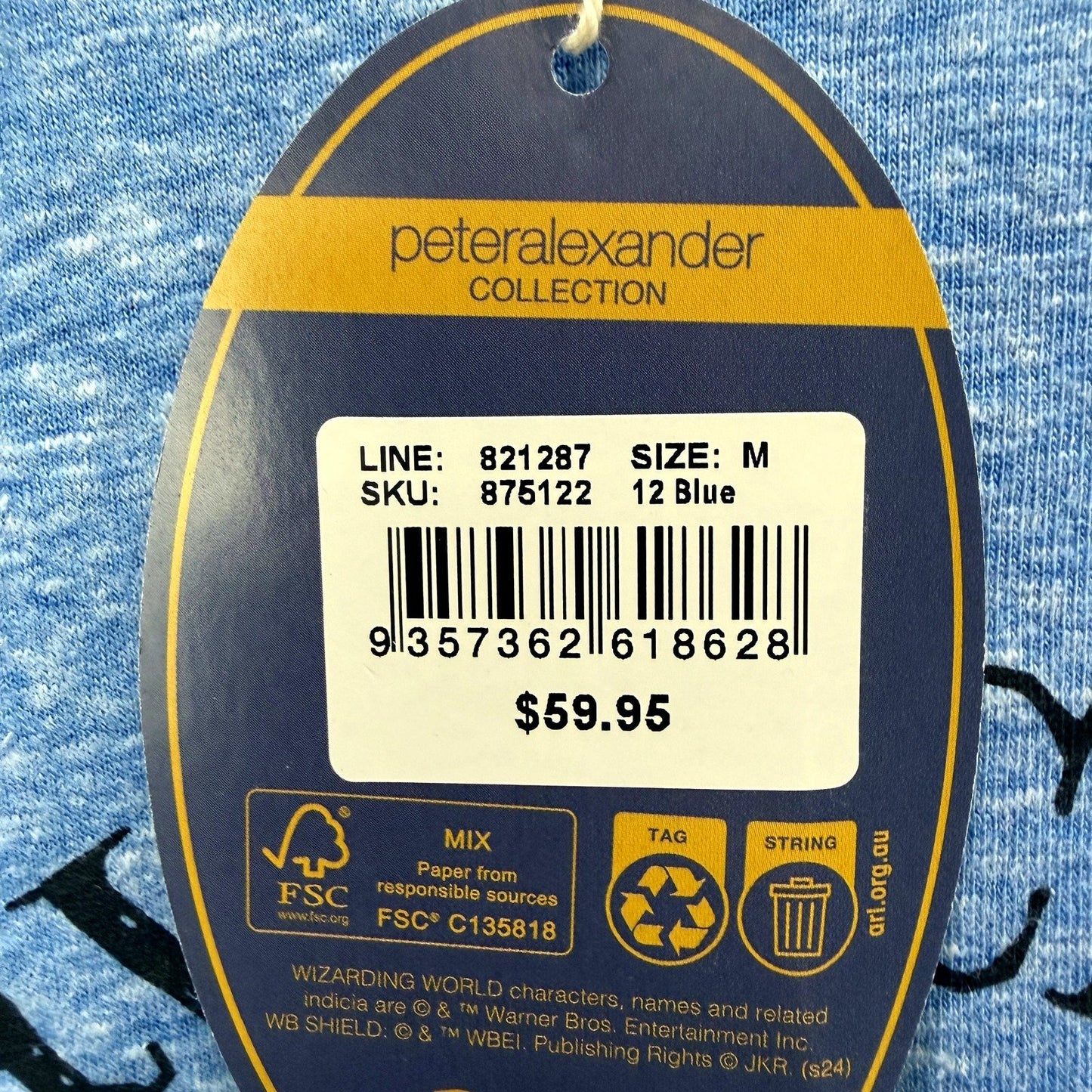 Peter Alexander Sleep Shirt Mens Blue Pullover Sweatshirt Casual NEW