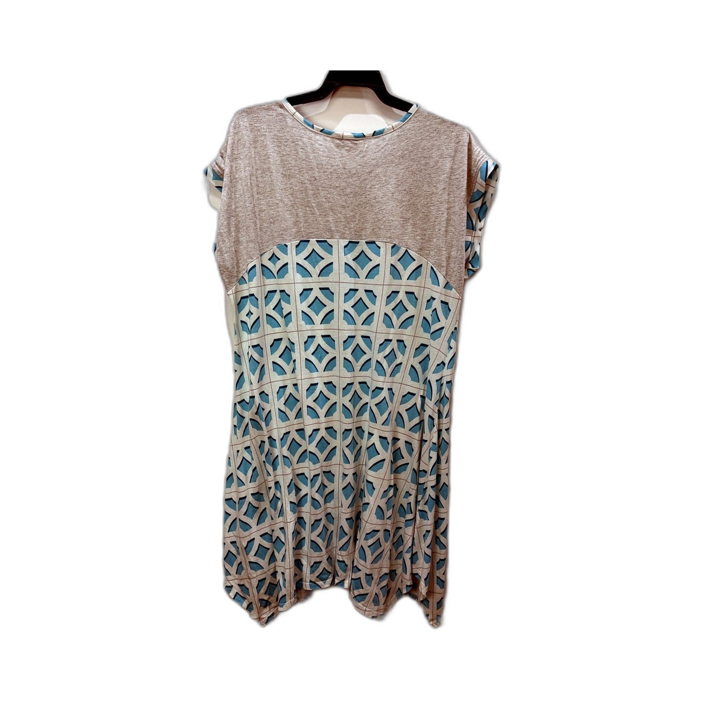 Peter Alexander Womens Geometric Print Pullover Sweatshirt Gray Blue Size L
