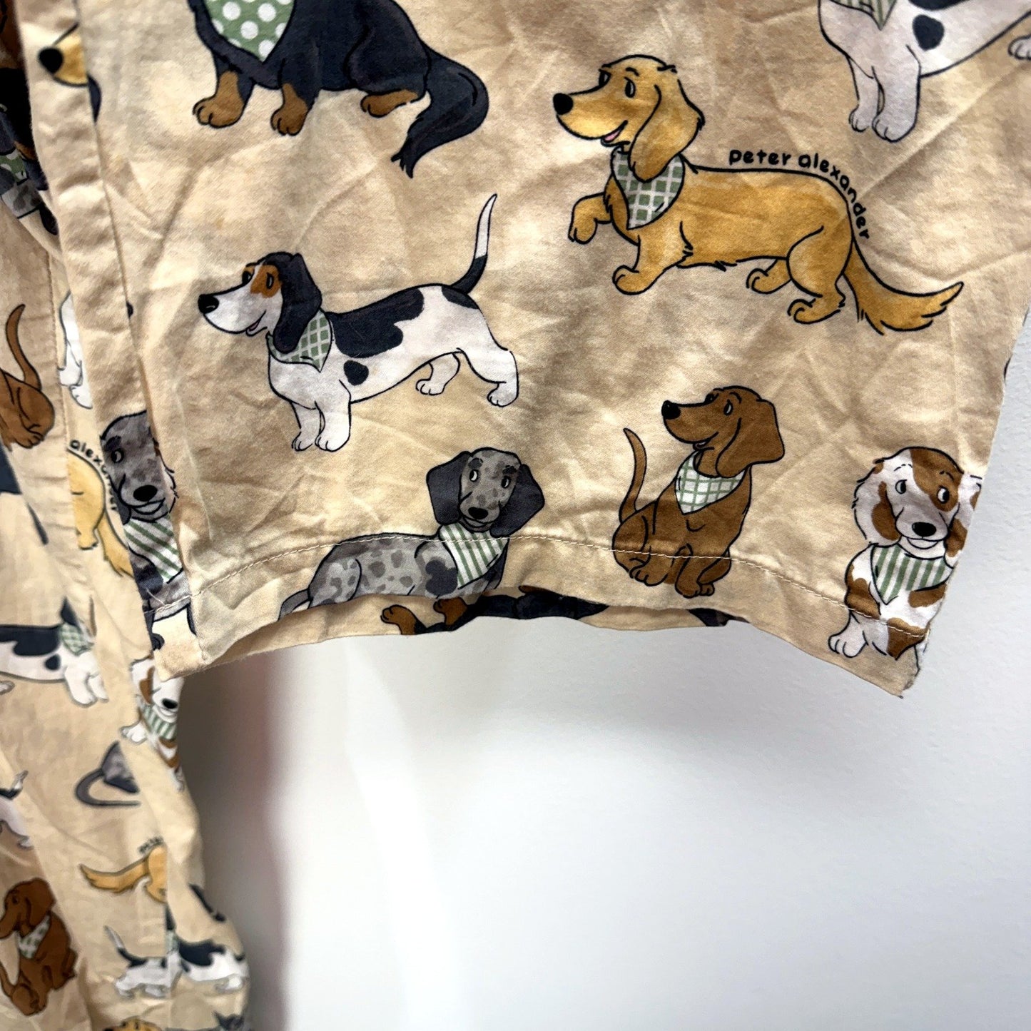 Peter Alexander Womens Beige Dog Print Cotton Pajama Pants Size 3+