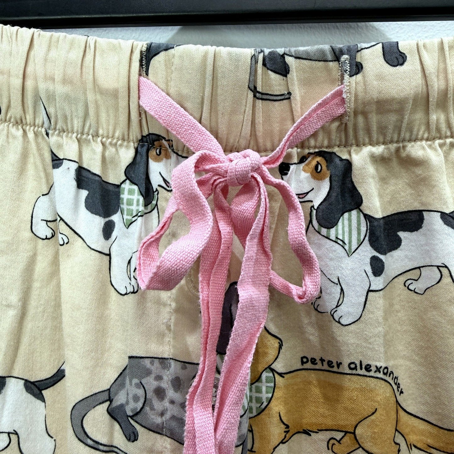 Peter Alexander Womens Beige Dog Print Cotton Pajama Pants Size 3+