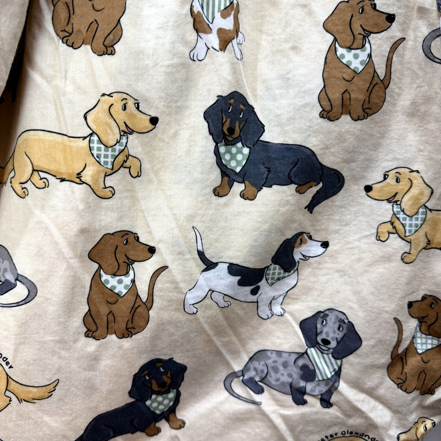 Peter Alexander Womens Beige Dog Print Cotton Pajama Pants Size 3+