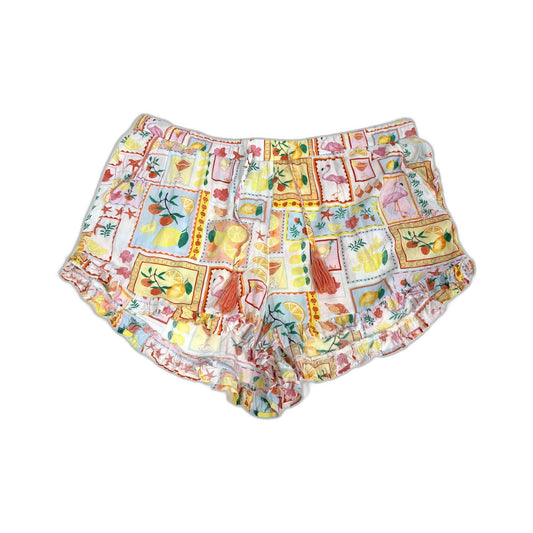 Peter Alexander Womens Floral Print Ruffle Elastic Waist Shorts Size 2 Size 2+