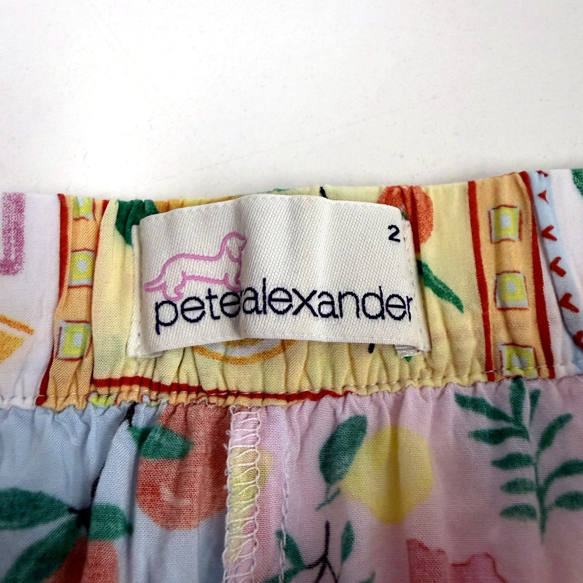 Peter Alexander Womens Floral Print Ruffle Elastic Waist Shorts Size 2 Size 2+