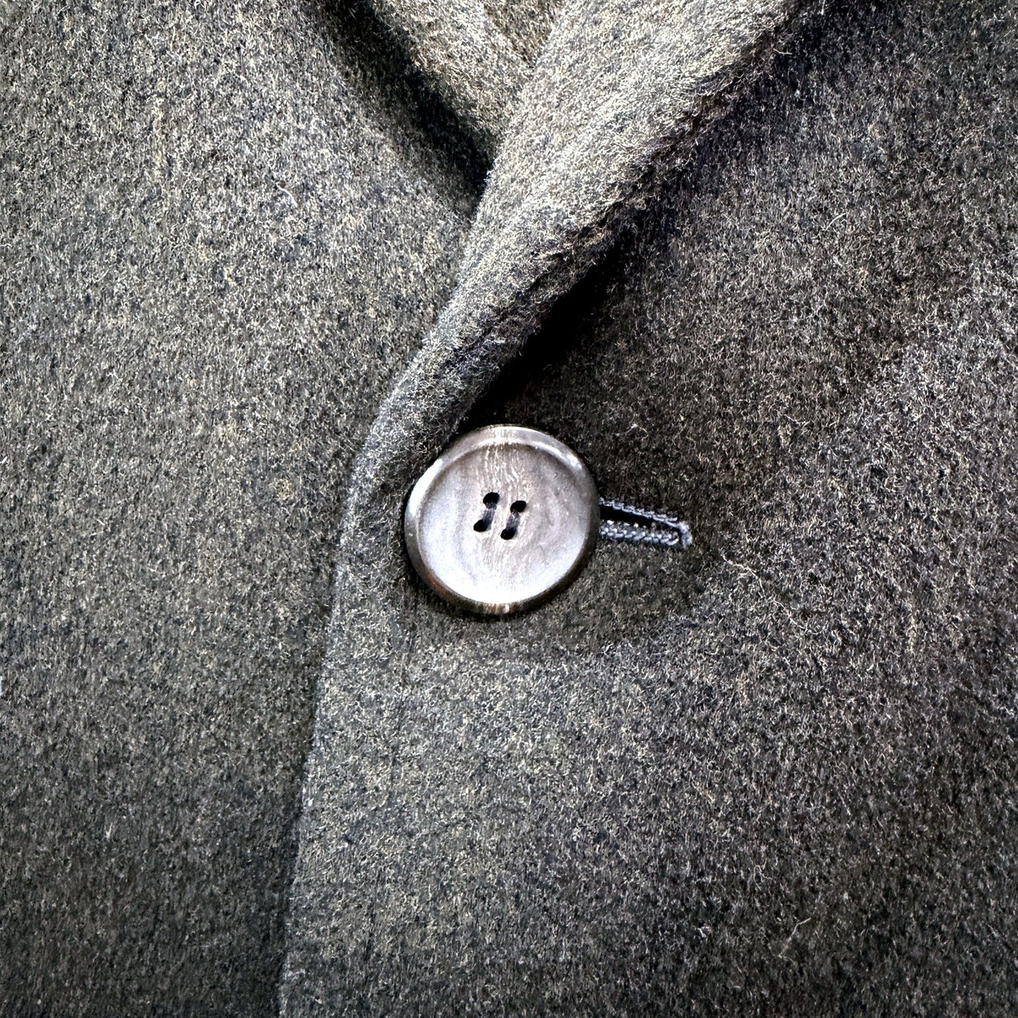 Vintage Leonardo Mens Wool Overcoat Italian Dark Green/Grey Size Large