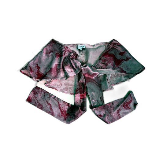 Steele Womens Peony Swirl Silk Shoulder Scarf Floral Multi Color Sz S NEW