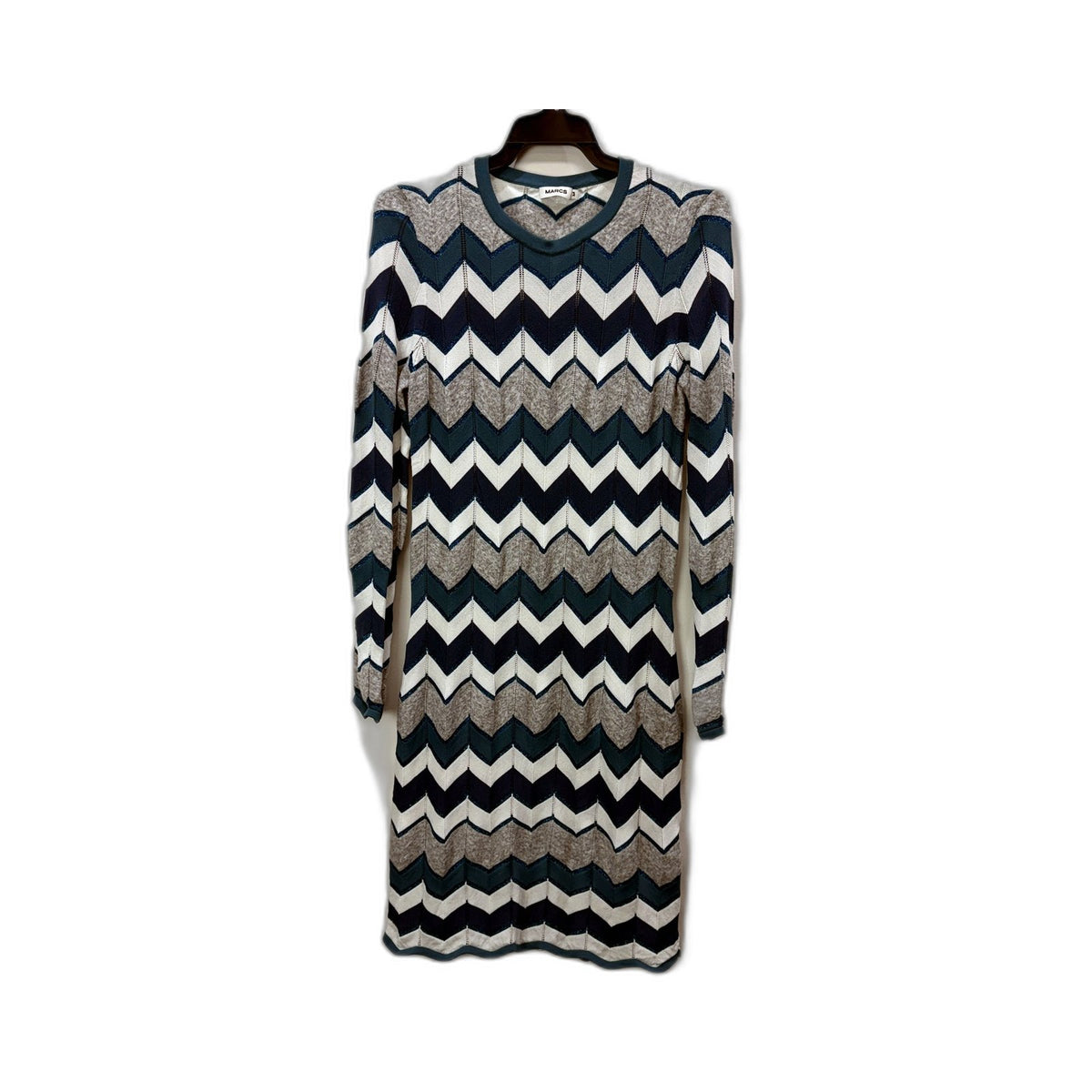 Marcs Womens Chevron Striped Pullover Knit Sweater Dress Multi Color Size M NEW