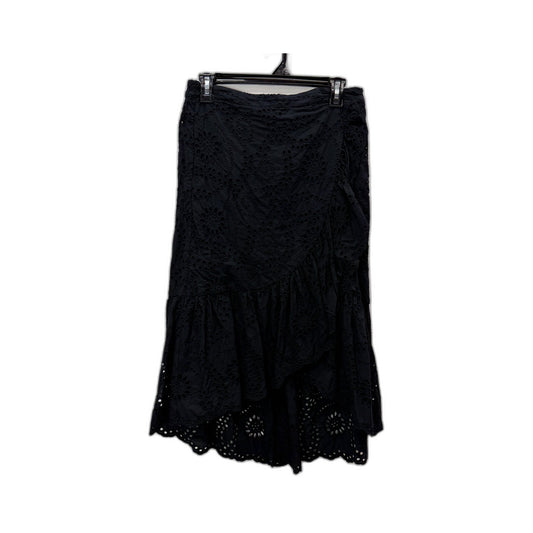 Decjuba Womens Elegant Eyelet Lace Skirt in Black, Size S