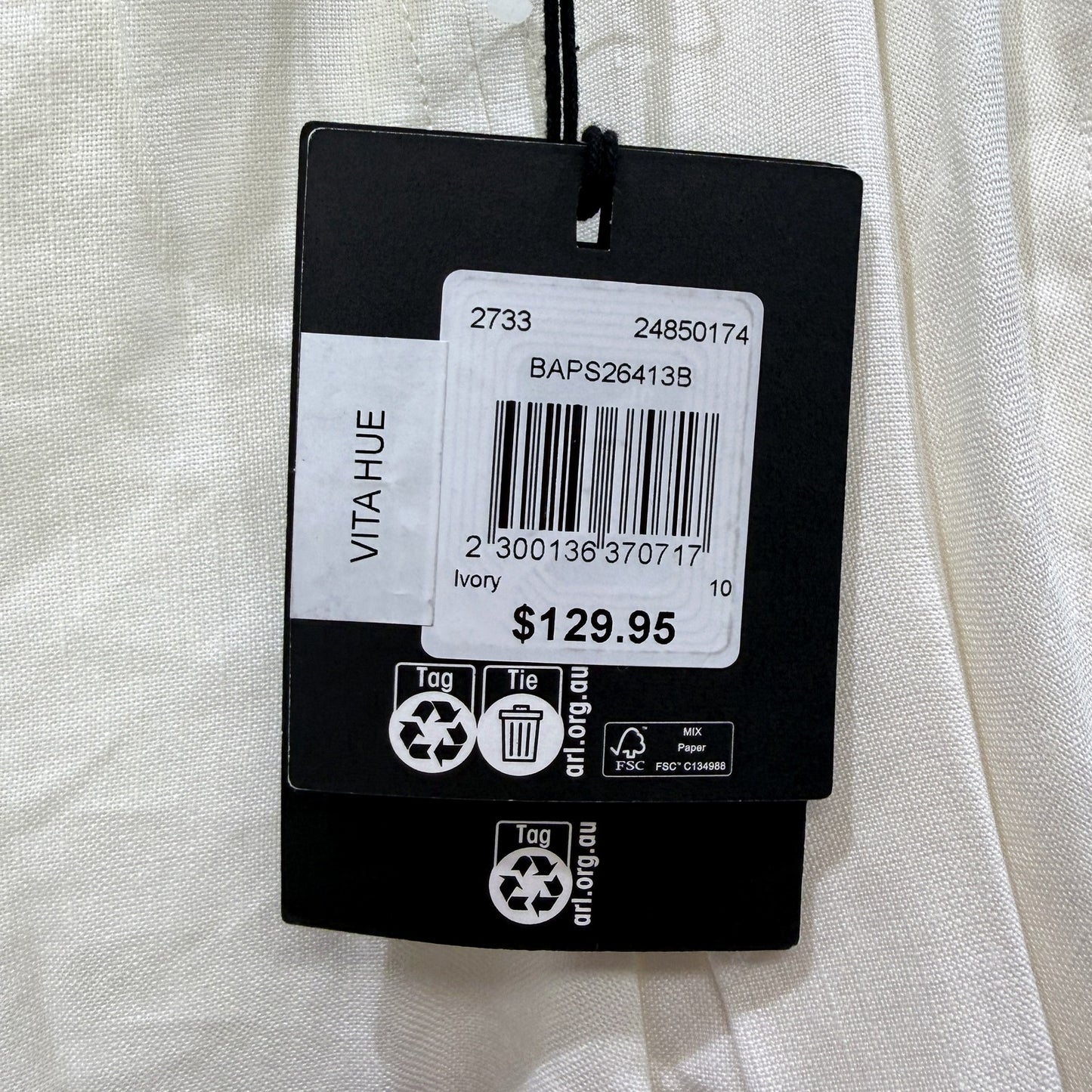 Basque Womens Pleated Midi Skirt - Casual Feminine Cotton Ivory Size 10 NEW