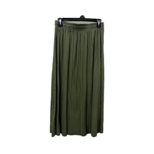 French Connection Womens Olive Green Pleated Midi Skirt, Size 8
