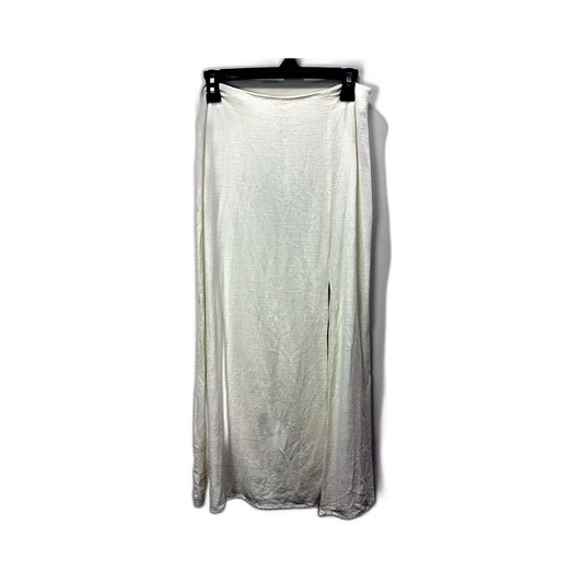 Kookai Womens Linen Blend Maxi Skirt with Side Slit in White, Size 38