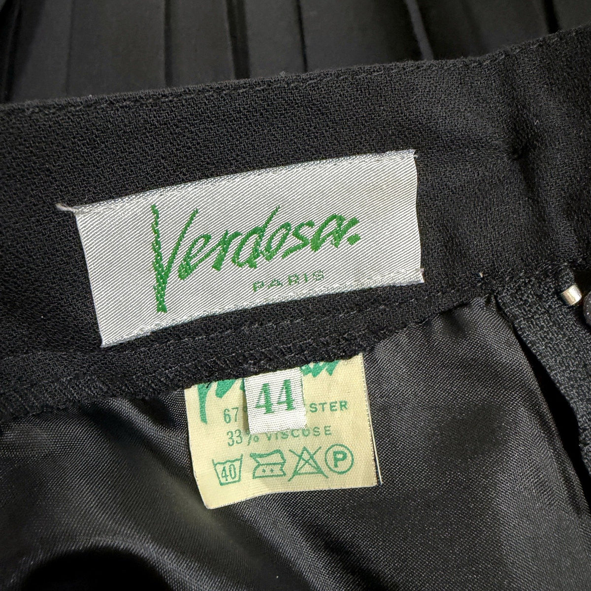 Verdosa Womens Pleated Skirt - Black Lightweight Flowy Midi Size 44