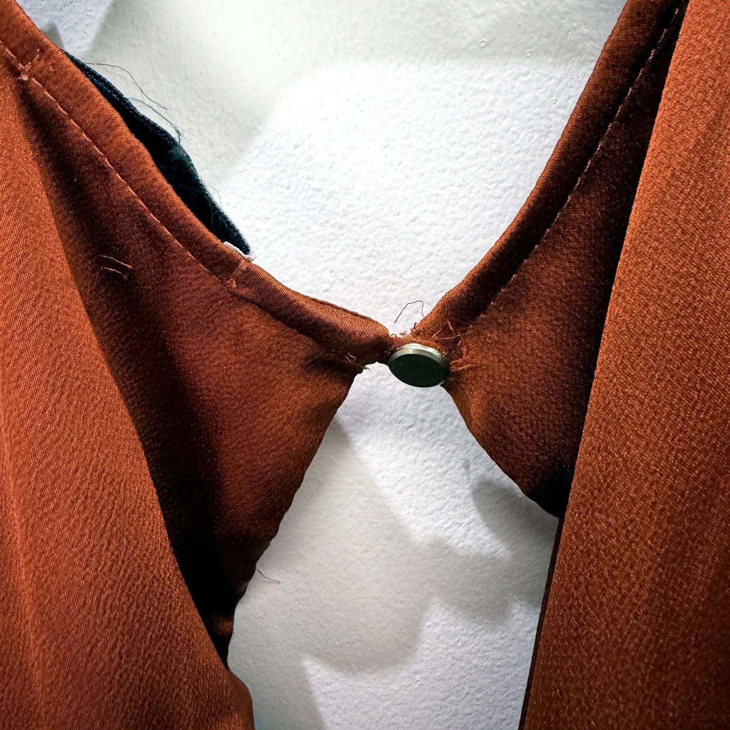 Sheike Womens Suede Belted Robe Midi Dress in Rust Orange Bronze, Size 10