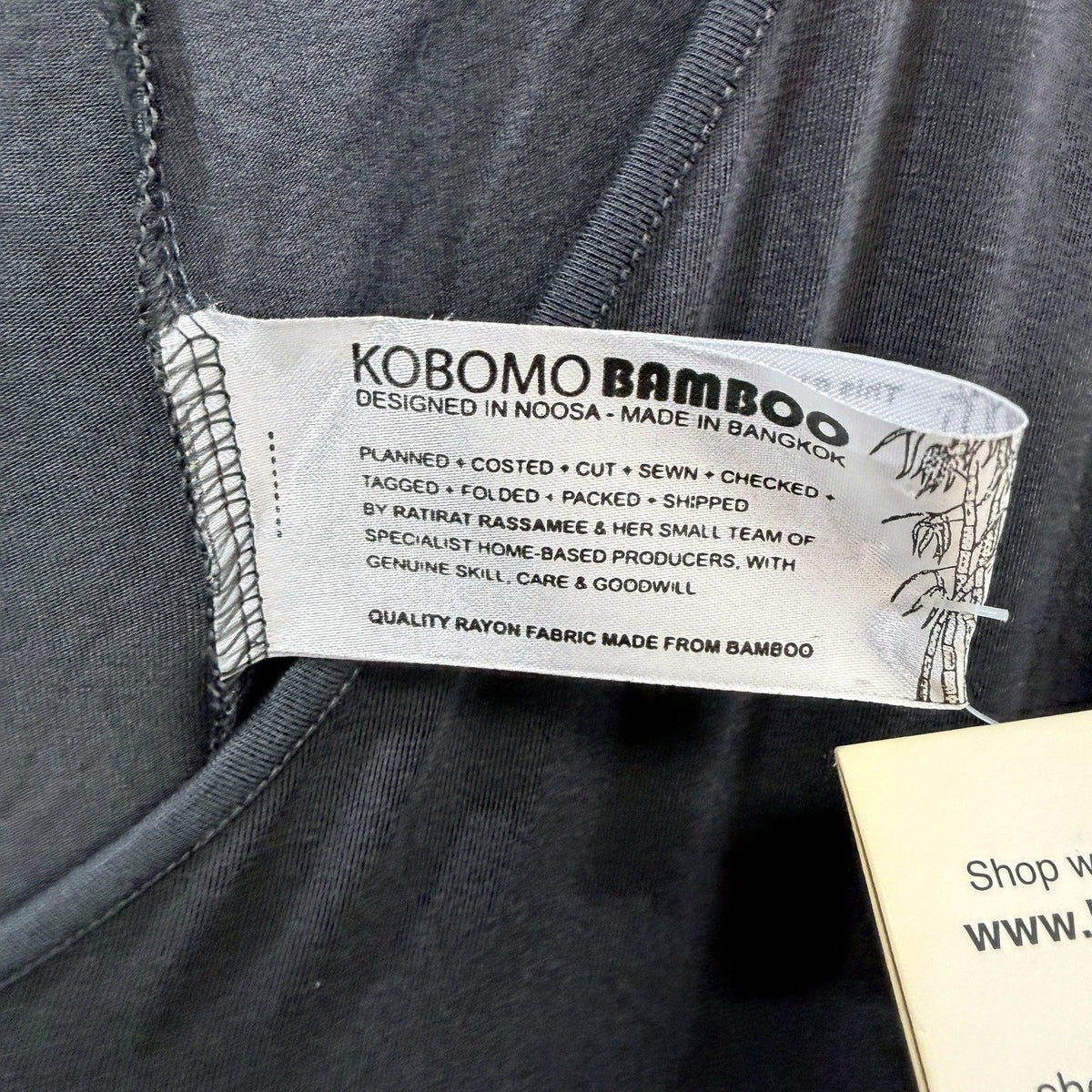 Kobomo Womens Loose Flowy Pullover Dress Dark Grey Bamboo Rayon Size Large NEW