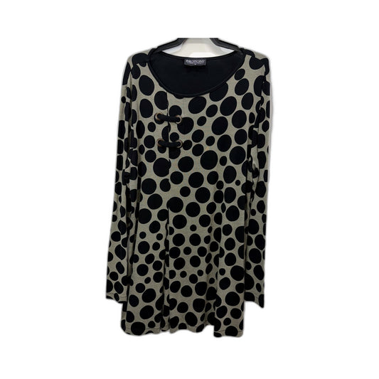 Philosophy Womens Polka Dot Dress Casual Feminine Comfortable Black and Gray
