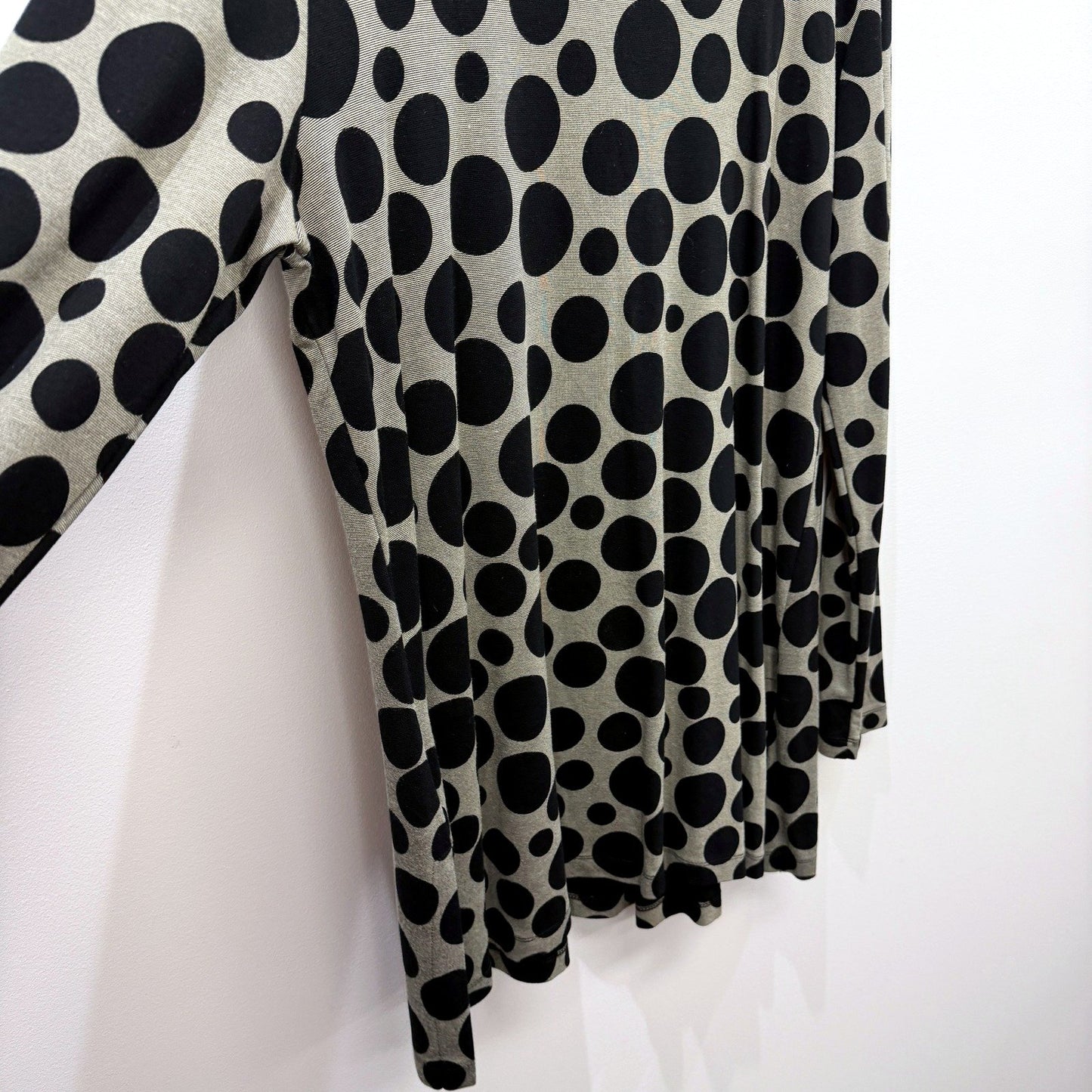 Philosophy Womens Polka Dot Dress Casual Feminine Comfortable Black and Gray