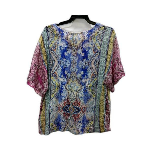 Yarra Trail Womens Floral Print Patterned Blouse Colorful Viscose Shirt Size 12