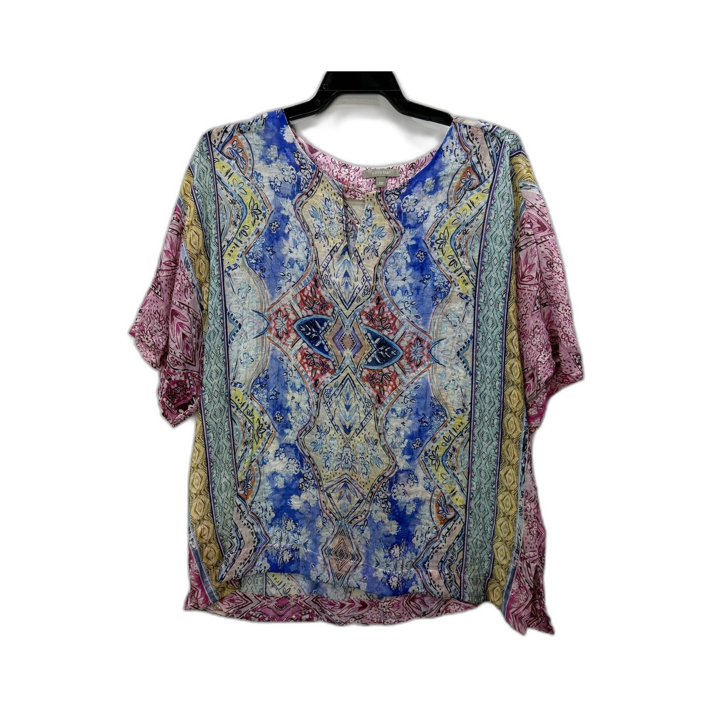 Yarra Trail Womens Floral Print Patterned Blouse Colorful Viscose Shirt Size 12