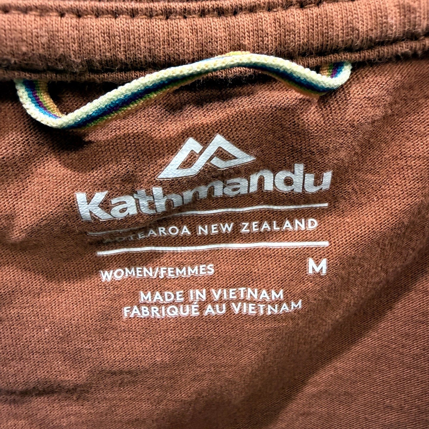 Kathmandu Womens Crop Top Brown Organic Cotton Nature Landscape Graphic Size M