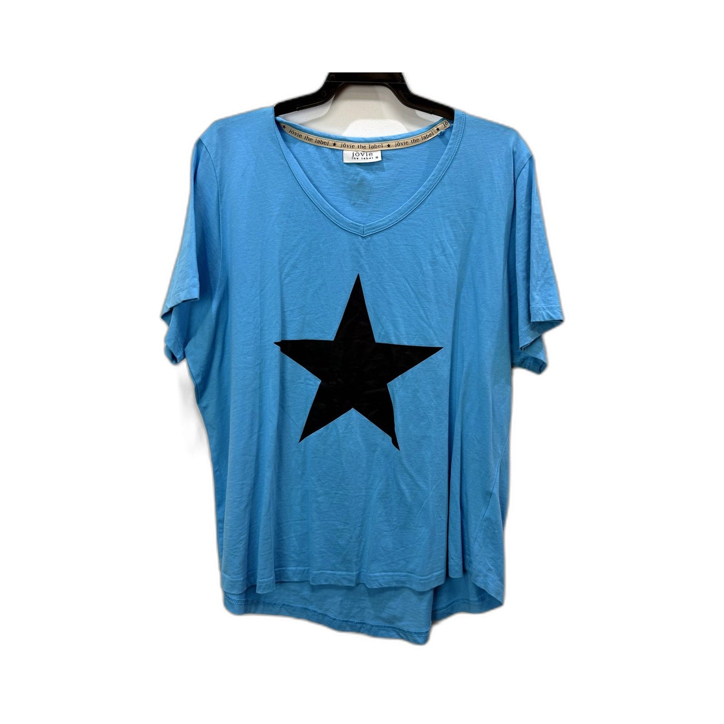 Jovie Womens Star Graphic Cotton T-Shirt in Blue, Size 16