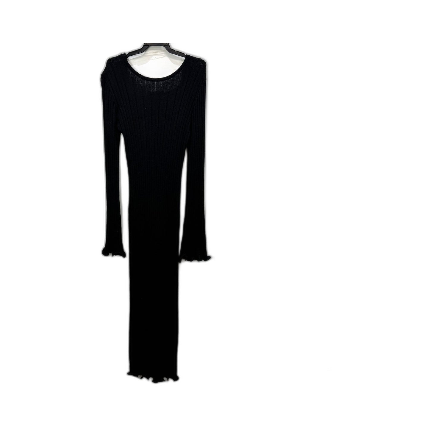 SNDYS Womens Baha Long Sleeve Ribbed Knit Dress in Black, Size M NEW