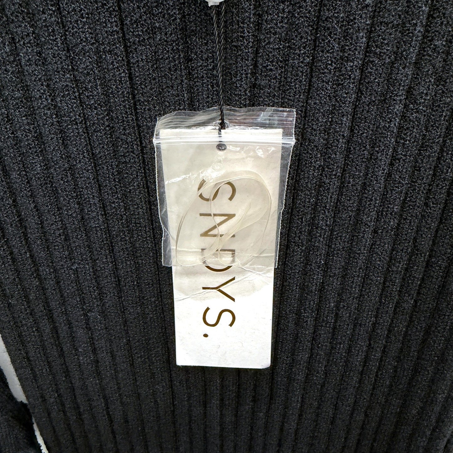 SNDYS Womens Baha Long Sleeve Ribbed Knit Dress in Black, Size M NEW