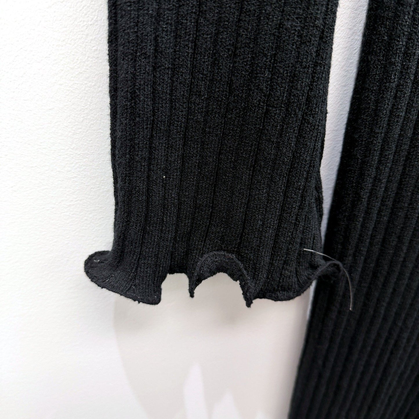 SNDYS Womens Baha Long Sleeve Ribbed Knit Dress in Black, Size M NEW