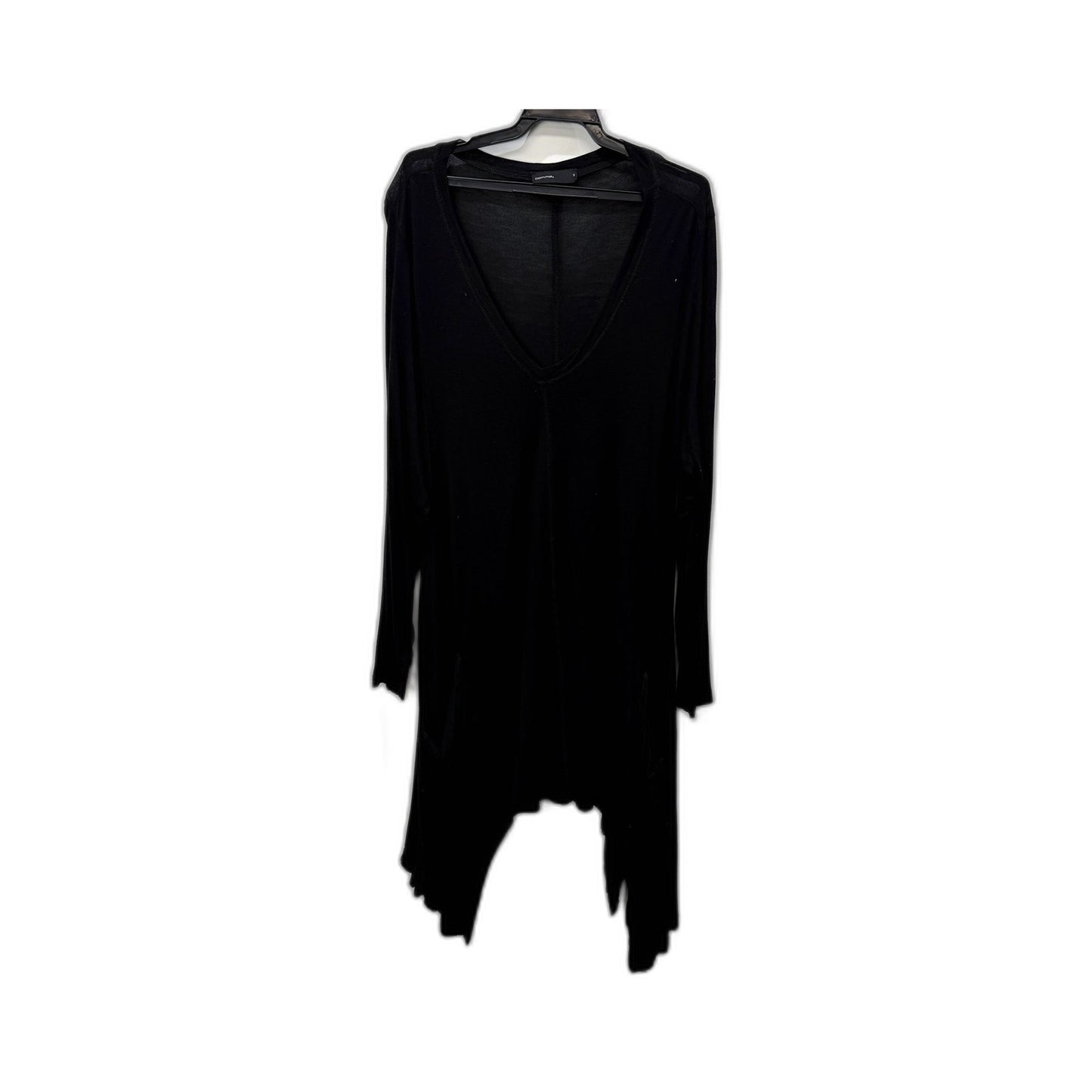 Comma Womens Pullover Dress with Asymmetric Hem and Long Sleeves in Black Size 3