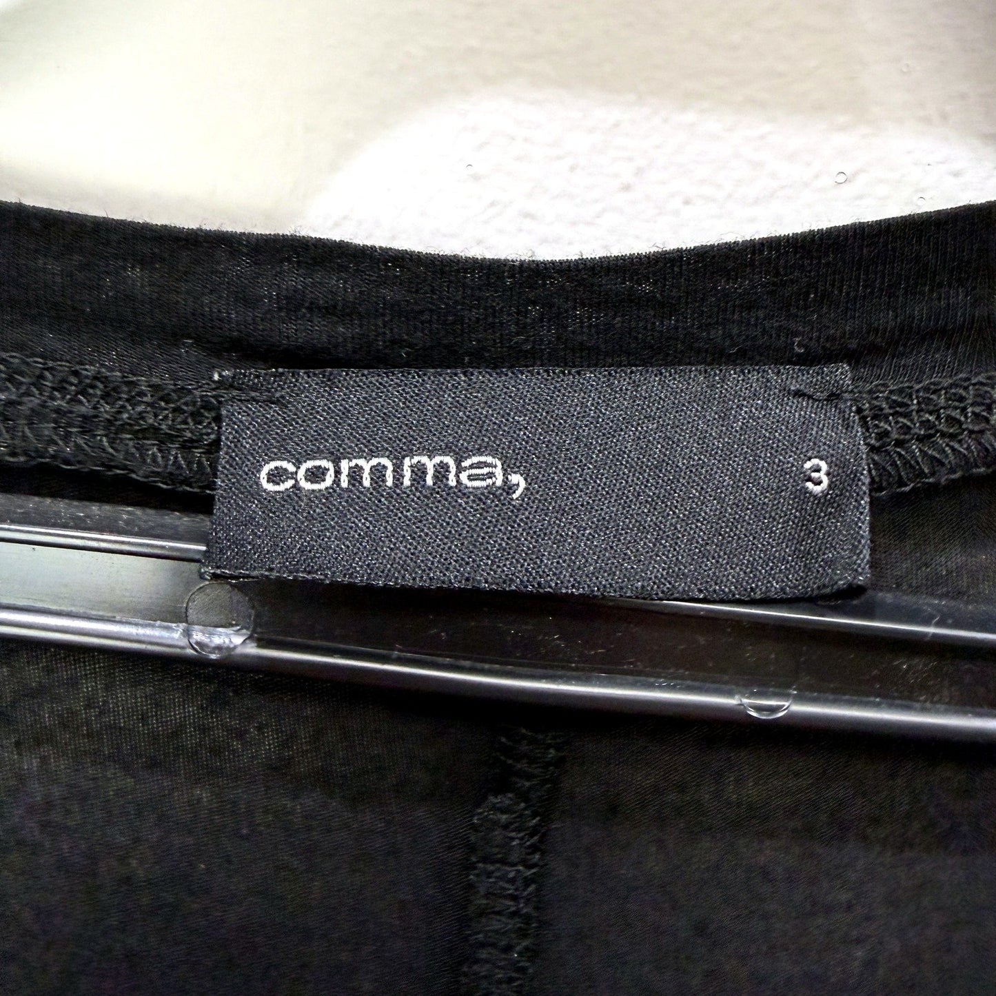 Comma Womens Pullover Dress with Asymmetric Hem and Long Sleeves in Black Size 3