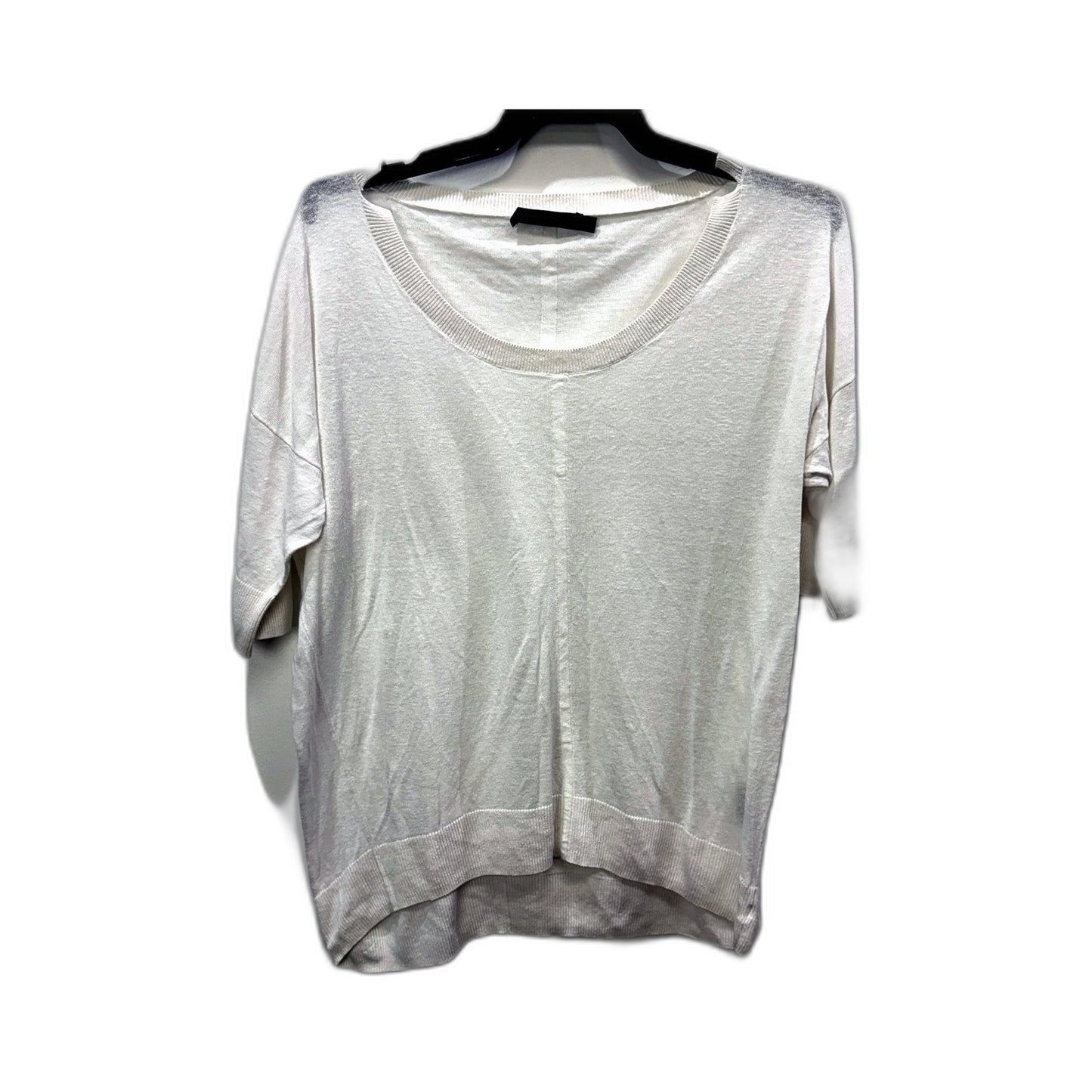 David Lawrence Womens White Pullover Knit Blouse Comfortable Linen Size M