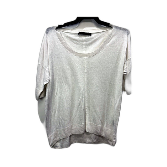 David Lawrence Womens White Pullover Knit Blouse Comfortable Linen Size M