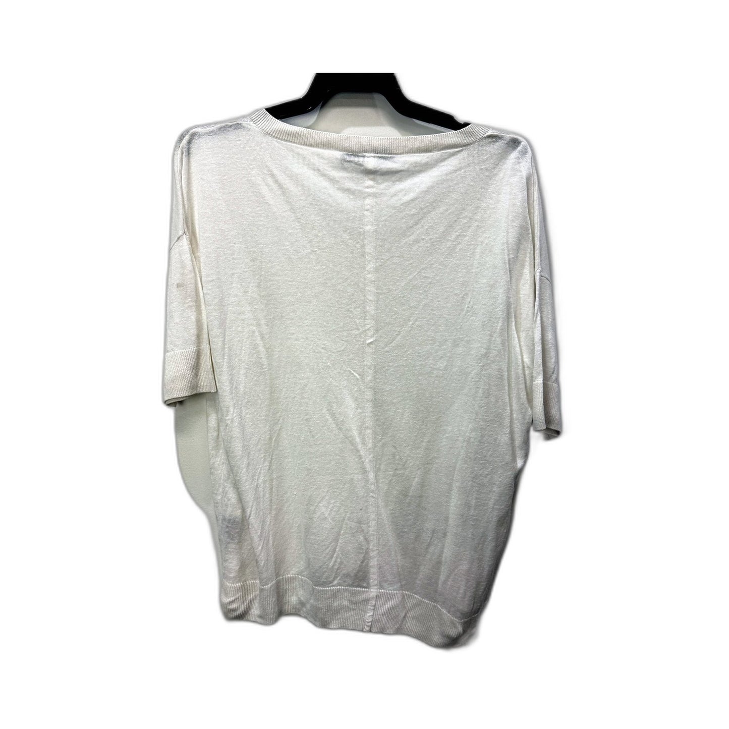 David Lawrence Womens White Pullover Knit Blouse Comfortable Linen Size M