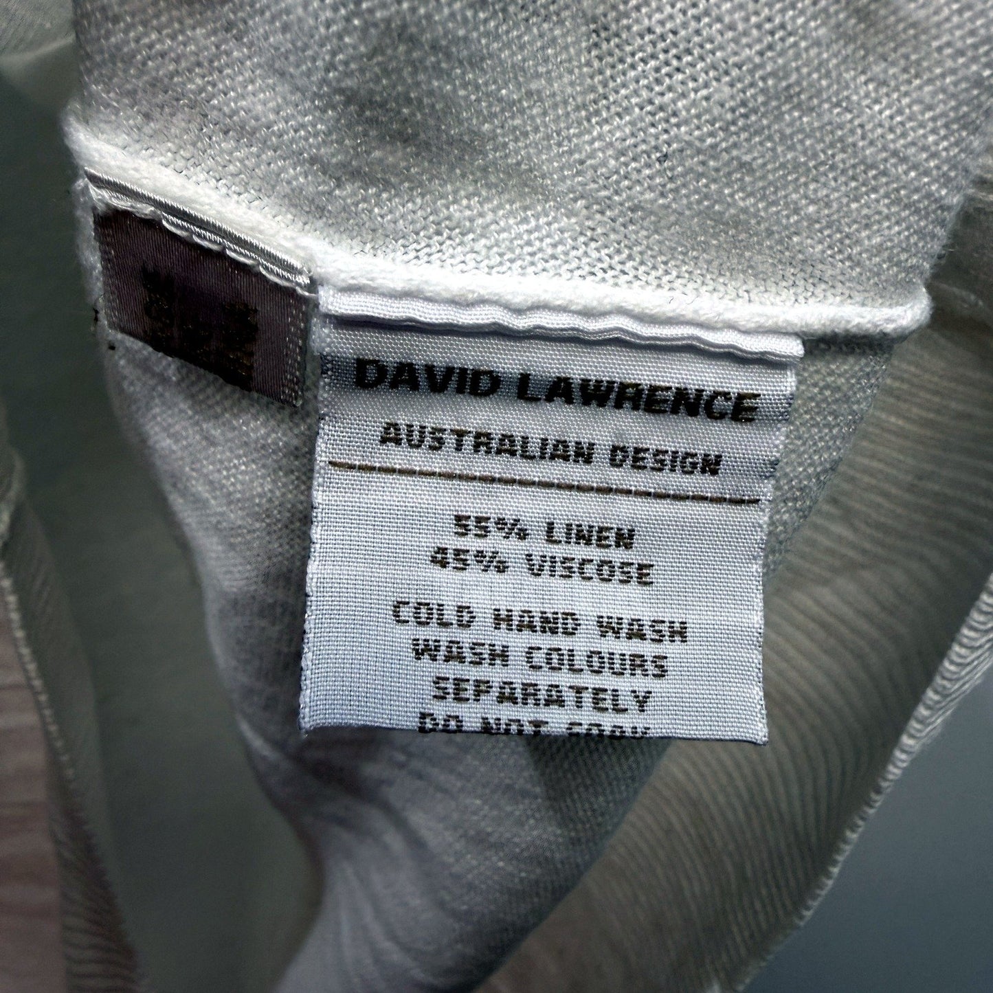 David Lawrence Womens White Pullover Knit Blouse Comfortable Linen Size M