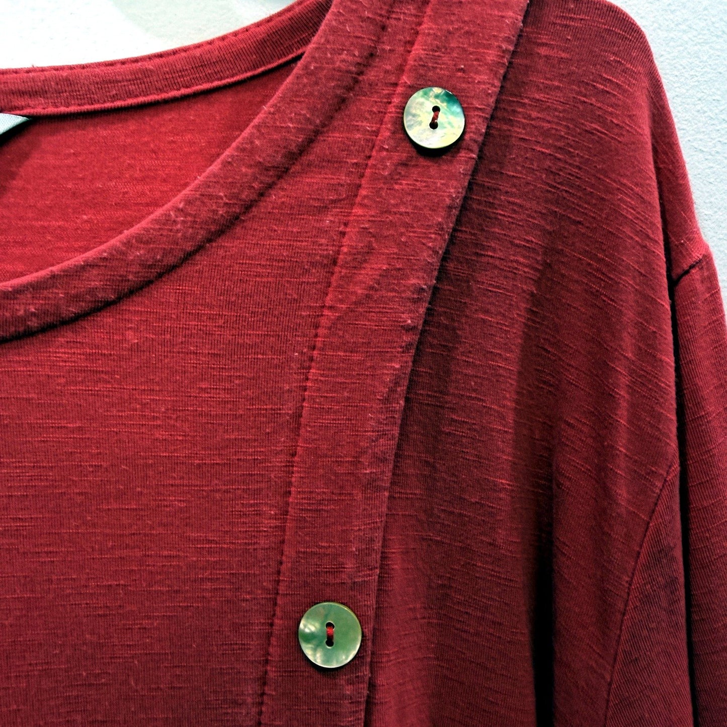 Black Pepper Womens Button Design Pullover Sweatshirt Casual Red Size 14