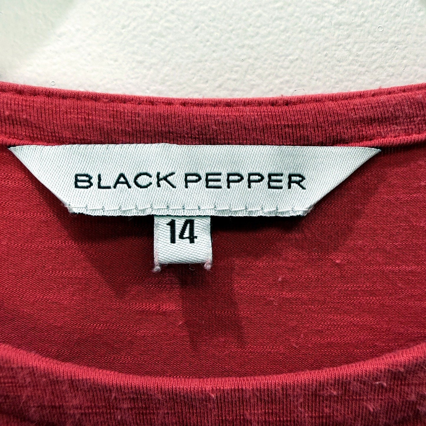 Black Pepper Womens Button Design Pullover Sweatshirt Casual Red Size 14